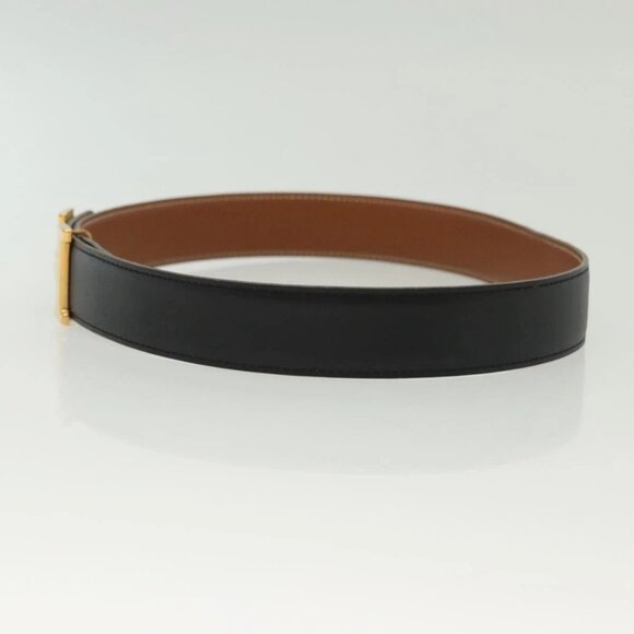 HERMES Constance H Belt Leather 31.1"" Black Auth ki5928 - Picture 3 of 10